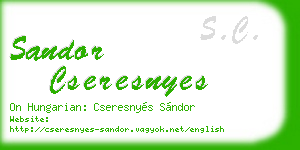 sandor cseresnyes business card