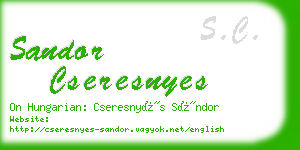 sandor cseresnyes business card